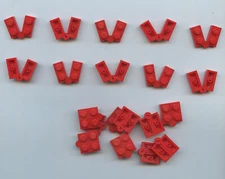 LEGO x 20 Red Hinge Plate 1 x 4 Swivel Top Base Complete Assembly