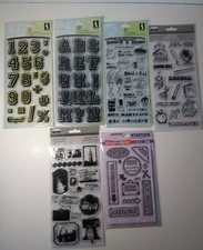 Lot Of Clear Stamps TPC Inkadinkado School Travel Alphabet Numbers