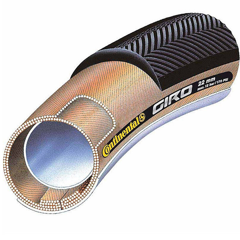 Continental Giro Tubular Road Bicycle Tire (Size 28 x 22, Tubular)