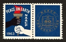 NAACP - 1963 Peace on Earth Christmas Stamp - Unused Pair (2)