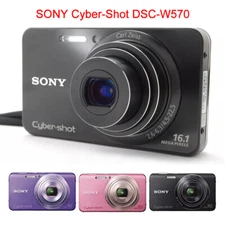 Sony Cyber-shot DSC-W570 16.1MP Digital Camera 5x Zoom with Battery, SD Card