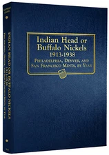 Whitman Classic Album 9115 Indian Head or Buffalo Nickels 1913-1938 Book  5 cent