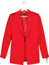Reiss Red Iris Atelier Satin Single Breasted Blazer Uk 6