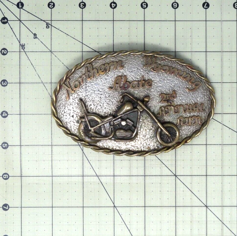 Northern Wyoming 2da Hebilla de Cinturón Anual Abate Motocicleta Rally De Colección Años 70 .MDA011 Foto 3 de 4