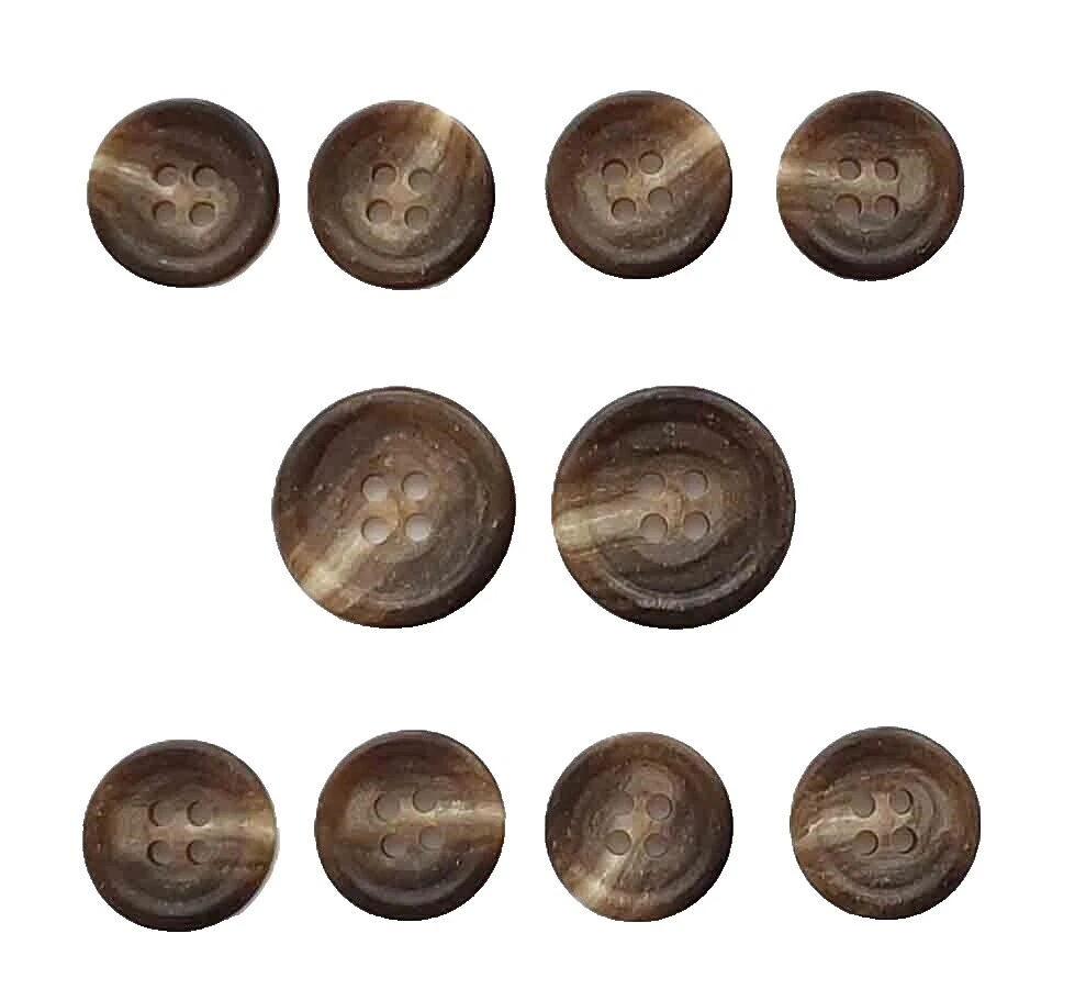 Horn Brown 4-Hole Flat Button Sewing Buttons