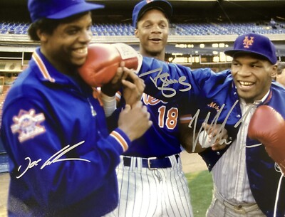 Mike Tyson Signed Photo 16x20 Boxing Doc Gooden Darryl Strawberry