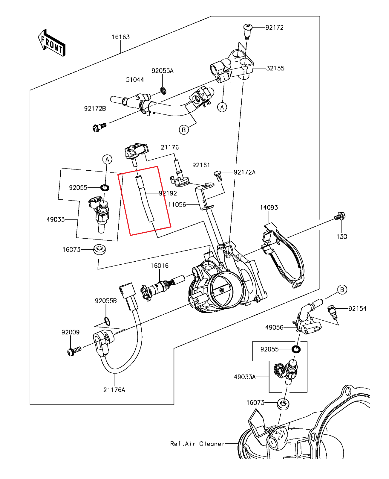 GENUINE OEM KAWASAKI KX250F 17 18 19 THROTTLE BODY PRESSURE SENSOR TUBE