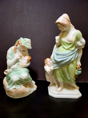 Vintage 2 Set Herend Figurines Mother And Child Models 5425 & 5426