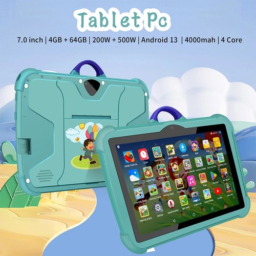 2025 Kids Tablet 7 Inch, Android, 4GB+64GB Storage, Bundle, WIFI, Free Case NEW - Picture 2 of 24