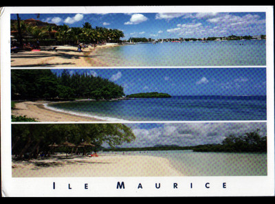 INSEL MAURITIUS (INDISCHER OZEAN) BELEBTE STRÄNDE & VILLEN / mit schönen Briefmarken