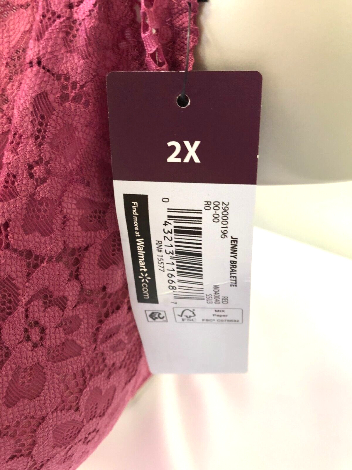 Adored by Adore Me Raspberry Red Jenny Bralette 2X New With Tags image 3