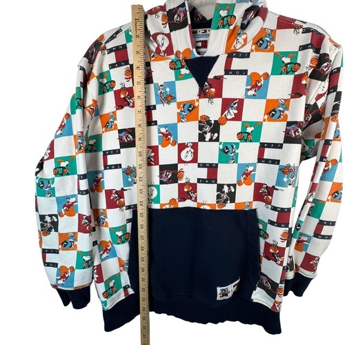 Tommy Jeans Space Jam Basketball Checkered Sweatshirt Kids L 16/18 Looney Toons - Picture 10 of 10