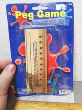 Peg Game wood board ELIMINATION pegs  dice included instructions on board