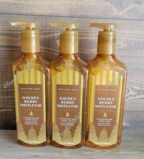 bath and body works golden berry mistletoe cleansing gel hand soap set of 3