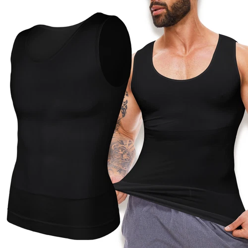 Canotta canotta uomo body shaper dimagrante addome e ginomastica compressione - Foto 1 di 22