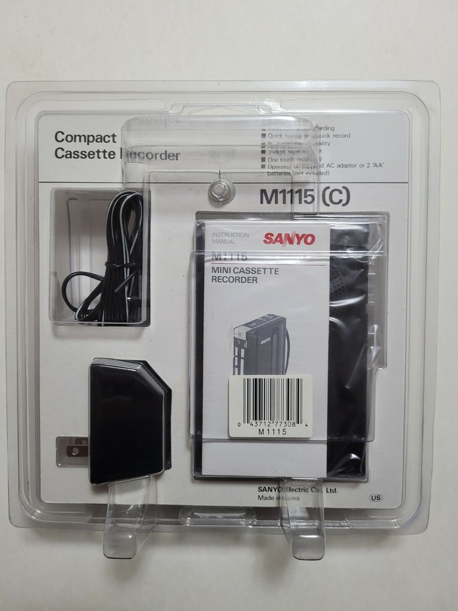Sanyo M1115(C) Compact Cassette Recorder voice activated Sanyo M1115(C) Compact Cassette Recorder voice activated