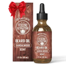 Sandalwood Beard Oil for Men - Natural Mens Beard Oil with Argan Oil and Jojoba