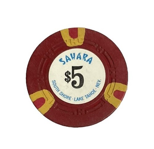 Sahara Hotel Casino Lake Tahoe 5 Dollar Chip 1975