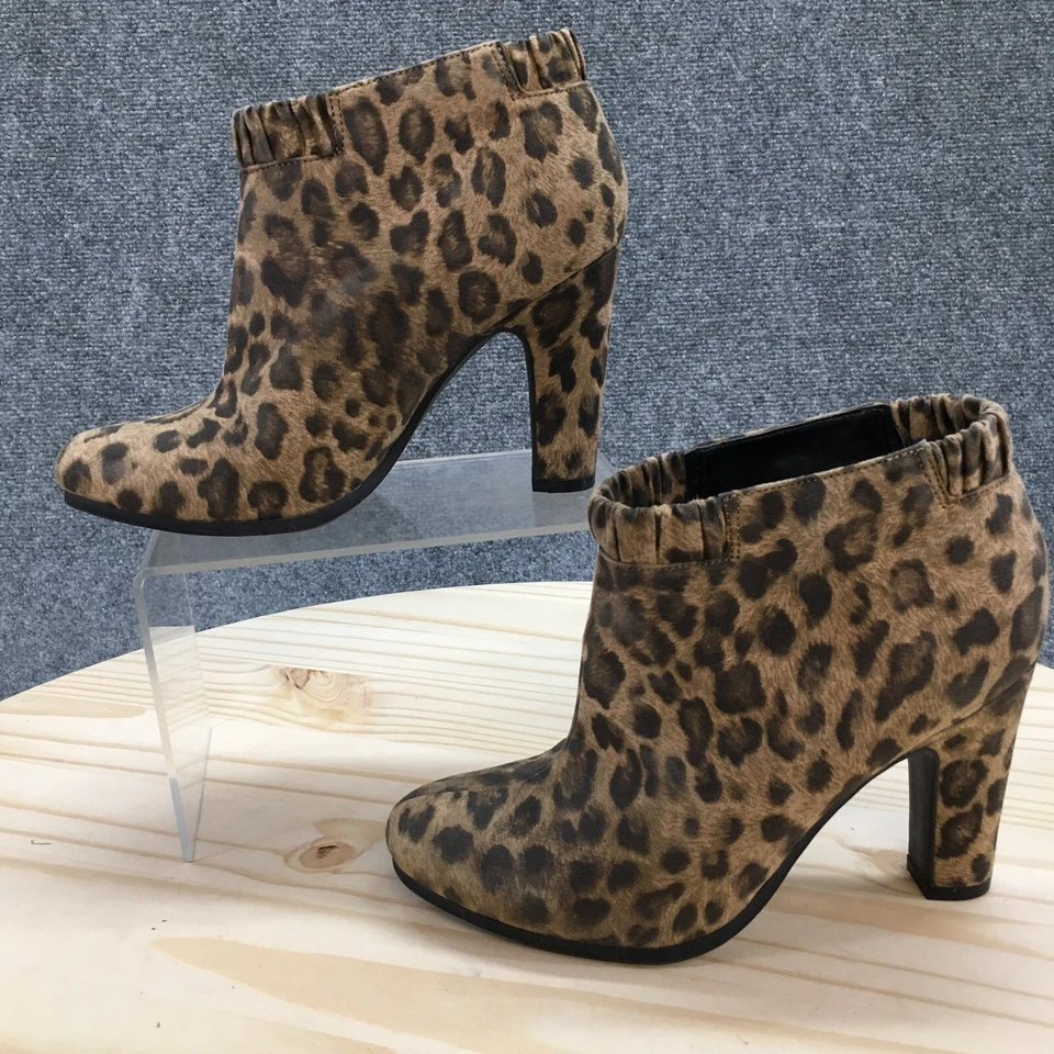 Sam And Libby Botas Mujer 5.5 Estampado Animal Tacones Botín Marrón Imitación Cuero Foto 2 de 4