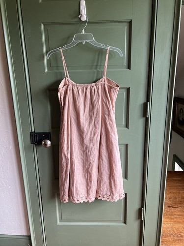 e-klah Kleid Dusty Pink Cottage Boho bestickt Baumwolle komplett gefüttert Neu ohne Etikett Gr. L - Bild 7 von 11