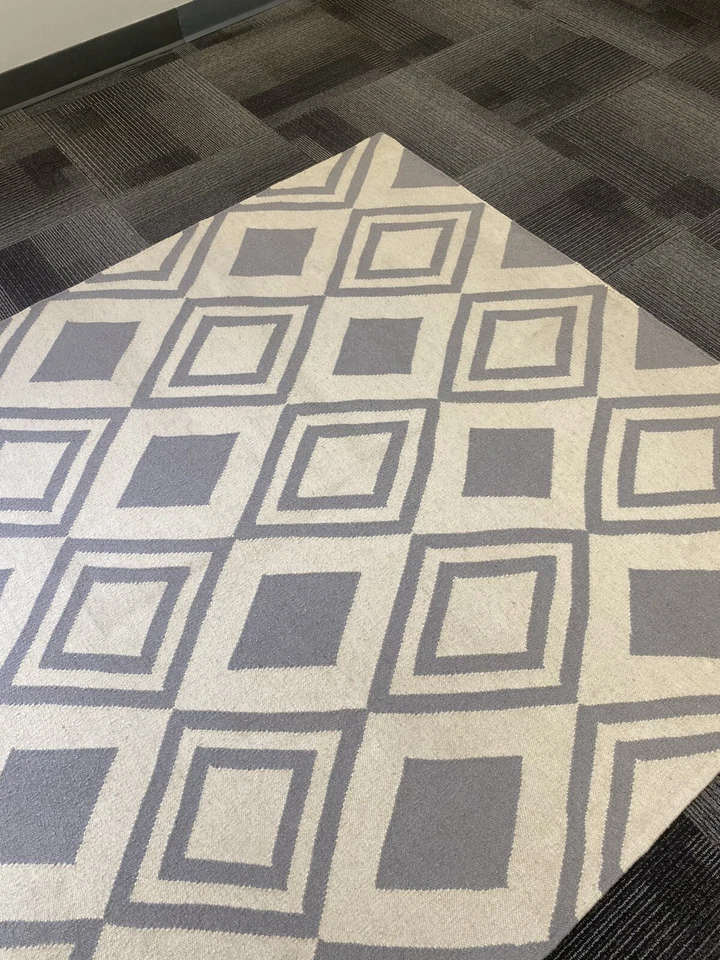  Beni Ourain Moroccan Flat Weave Area Rug  5' X 8' Klim Rug Reversible New fine - Image 4 of 4