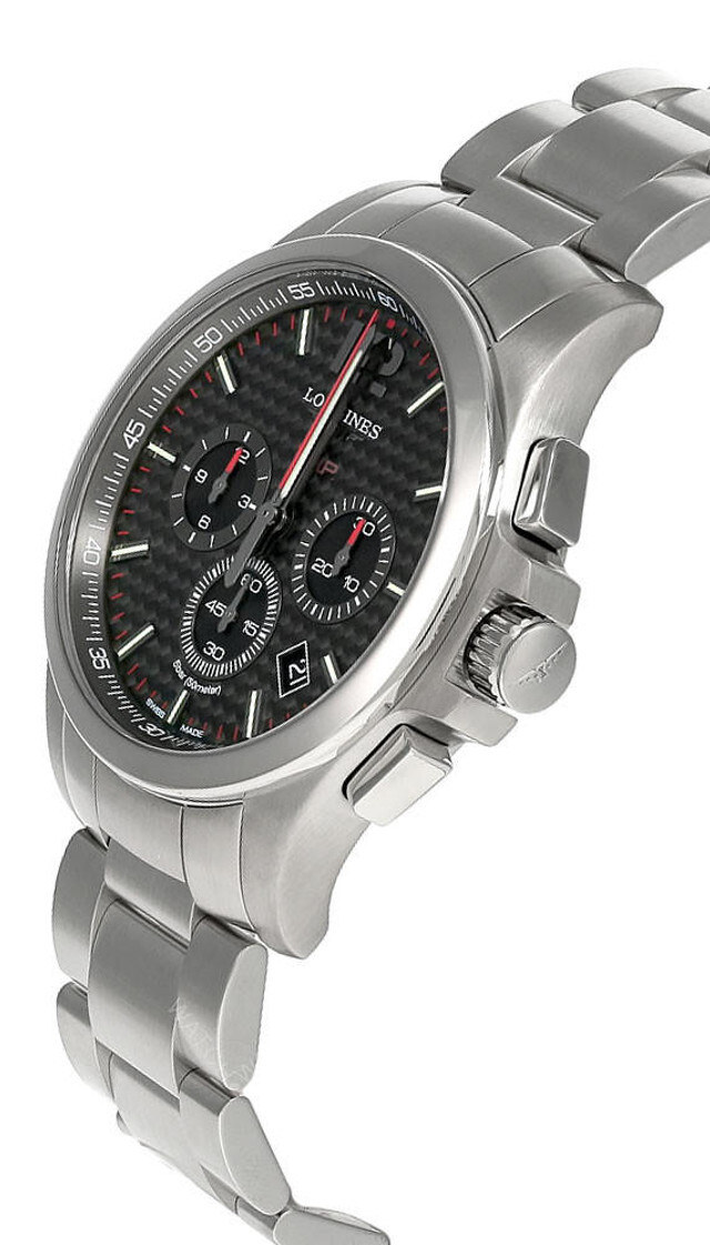 Longines Conquest CHRONO 44mm Black Dial SS Men's Watch L3.727.4