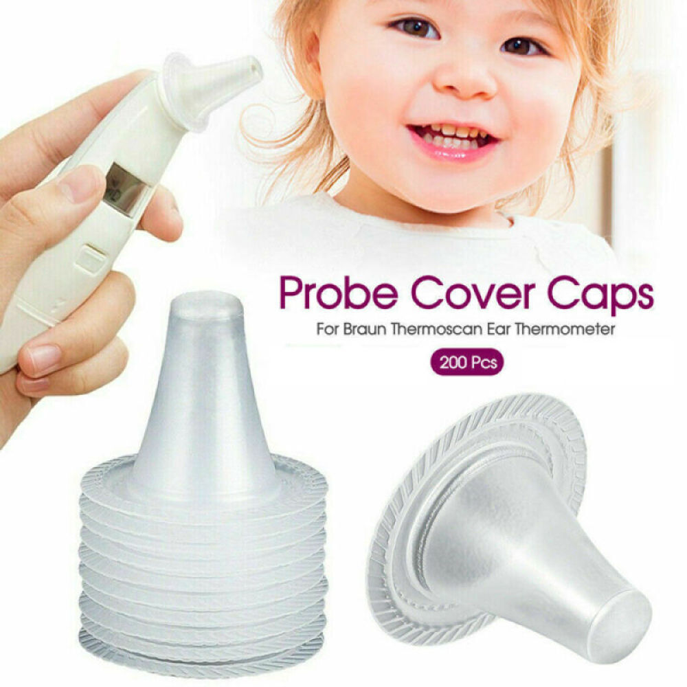 200pcs Replacement Ear Thermometer Probe Cover Caps For Braun IRT Pro