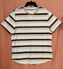 Sun  Stone Men  s Horizontal Stripe Short Sleeve Crewneck T-Shirt Size M