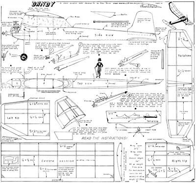 Dandy Plan und Muster Freiflug Power Modell
