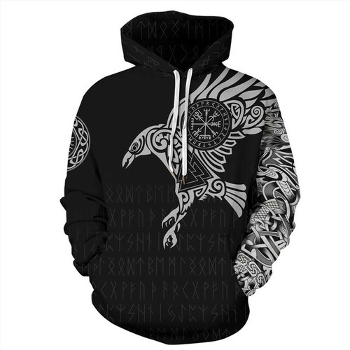 Herren Frauen Wikinger Mythos lustiger Druck HIP 3D Freizeit Hoodie Sweatshirt Pullover - Bild 3 von 4