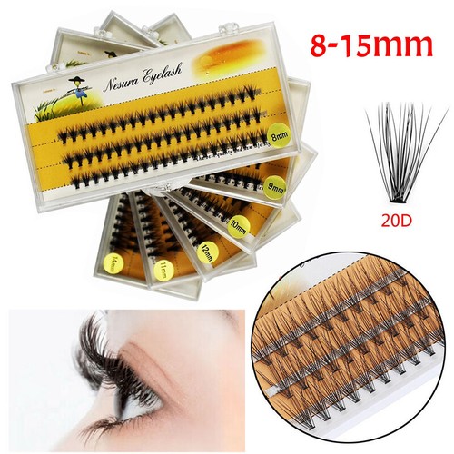 60X Individual Flare Cluster Eyelashes Knotted Eyelash Extensions False Lashes ◁ - Picture 5 of 20