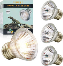 4 Pack 50W UVA UVB Reptile Light Bulbs, Heat Lamp Bulbs for Reptiles