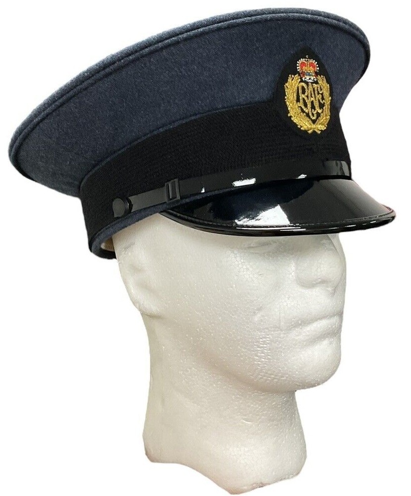 RAF Royal Air Force Peaked Cap With Badge British Army Dress