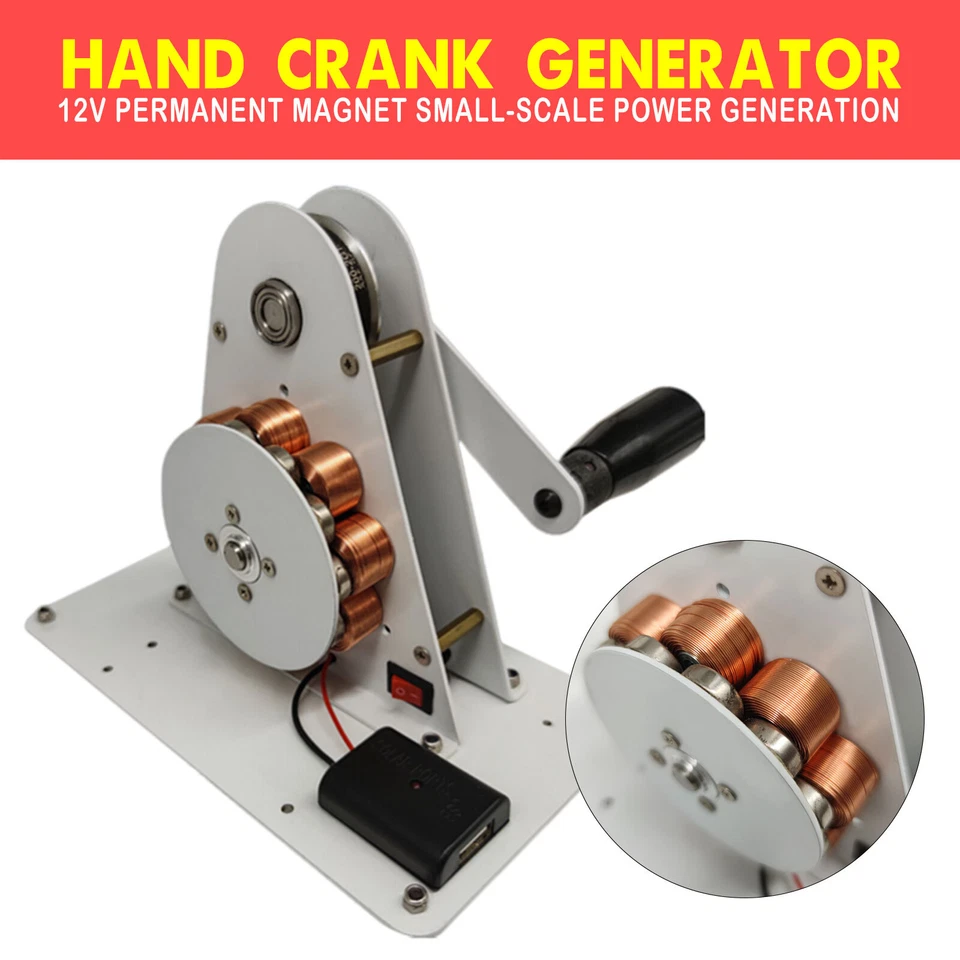 Portable Hand Crank Generator Outdoor Survival Emergency Manual Power Charger - Image 2 of 4
