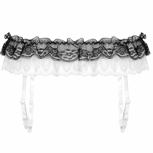 Mens Sissy Lace Suspenders Stockings Crossdressing Garter Belt Thong AU - Picture 29 of 59