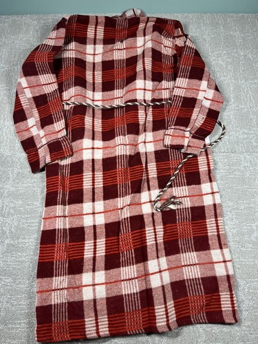 Accappatoio coperta faro vintage anni 40 rosso e bianco a quadri accogliente cotone acetato LEGGI SOTTO - Foto 5 di 7