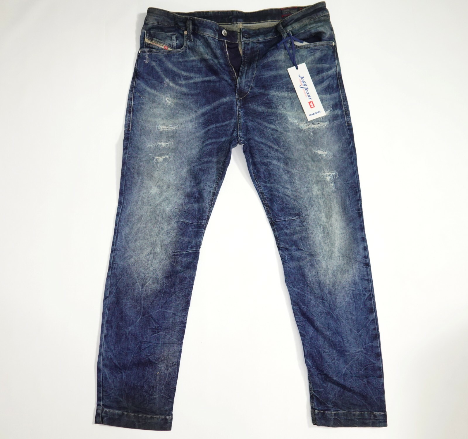 $378 NEW DIESEL EAZEE-NE Sweat Jeans Size W31/WAIST ACROSS 17" CROPPED INSEAM image 3