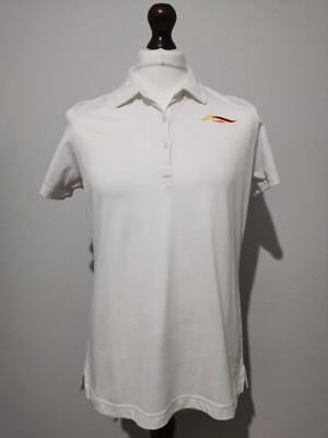 TRAVIS MATHEW Mens L COTA Tour Edition Golf Polo Shirt White Performance Stretch