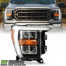For 2021-2023 Ford F150 Quad LED Reflector Headlight w/o Adaptive Passenger Side