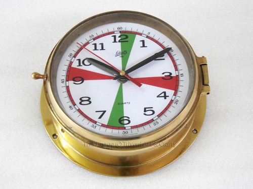 Vintage Schatz Royal Mariner Wall Clock Nautical Brass Slave Ship Germany Clock - Picture 4 of 11