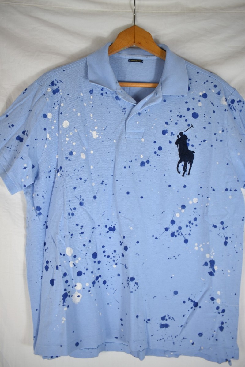 トップス Polo Ralph Lauren painted polo shirt Polo Ralph Lauren Distressed Repaired Orange Paint Splatter
