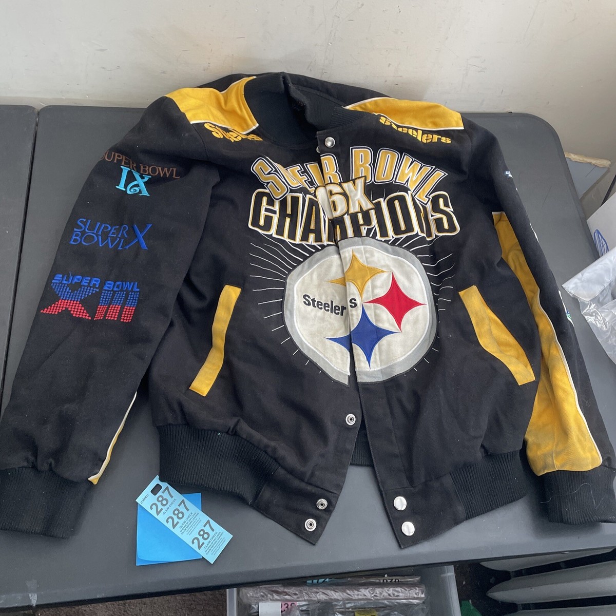 Large Pittsburgh Steelers 6x NFL Super Bowl Champions Varsity