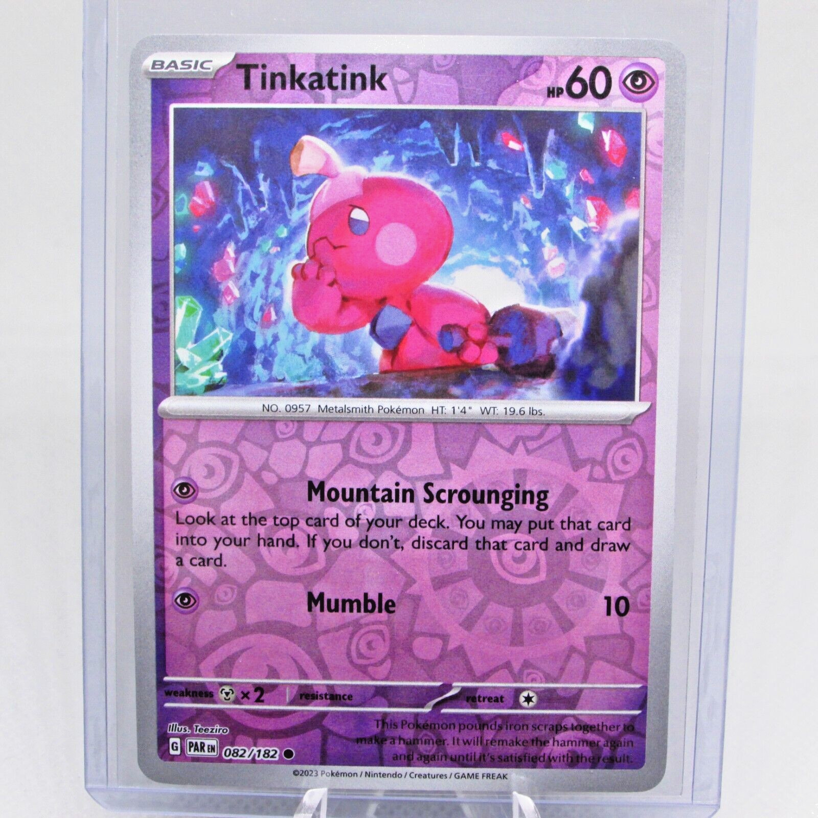 Pokemon TCG Paradox Rift Tinkatink 82/182 Reverse Holo