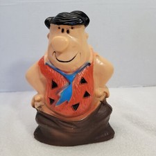 Vtg 1973 Homecraft Fred Flintstone Plastic Bank Hanna Barbera With Stopper H.B.P