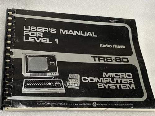 Vtg  1977 Radio Shack TRS-80 Micro Computer System User Manual Level 1 Book