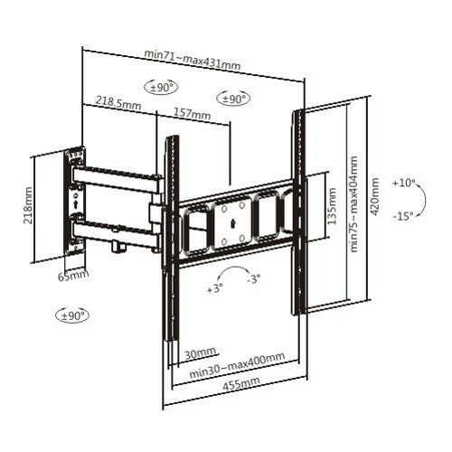 Full Motion TV Wall Mount for Samsung Vizio Sharp LG TCL 32 37 40 42 43 49 50 55
