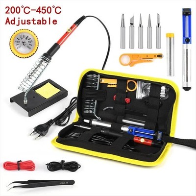 220V 60W Lötkolben Kit einstellbare Temperatur 15 in 1 Werkzeugset mit Lötzinn