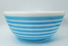 PYREX Rainbow Stripes Blue 403 Nesting Mixing Bowl 2.5 Qt Vintage
