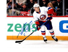 NEW YORK ISLANDERS RYAN PULOCK SIGNED WHITE JERSEY 8X10
