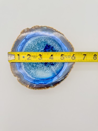 RABLABS Blue Travessa Agate With Gold Natural Stone Platter - Picture 5 of 5